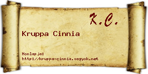 Kruppa Cinnia névjegykártya